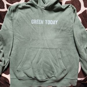 Zara Green Distressed Hoodie